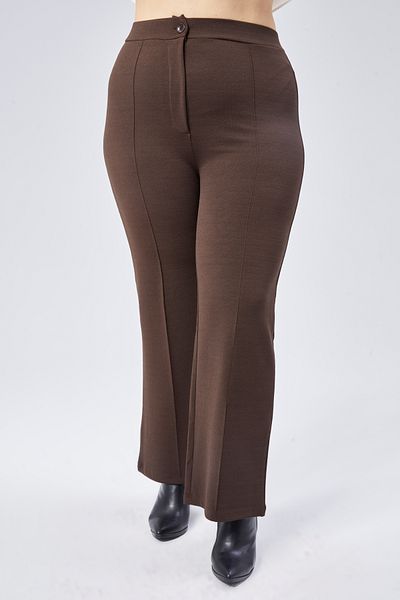 Symirna High Waist Loose Wide Leg Zipper Plus Size Women's Pants with Grass