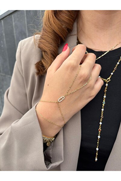 Akiha Aksesuar 14k Gold Çelik Marka Model Etrafı Zirkon Taşlı Ataç Model Şahmeran