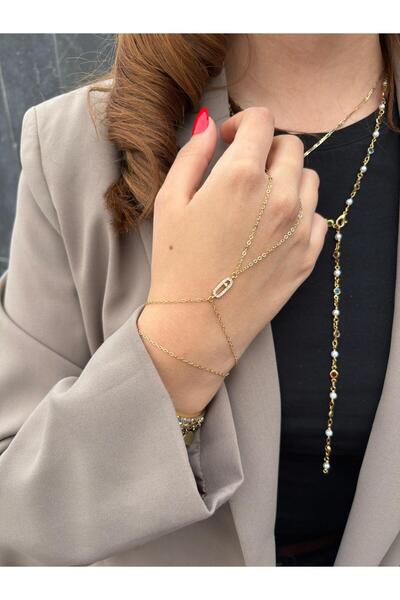 Akiha Aksesuar 14k Gold Çelik Marka Model Etrafı Zirkon Taşlı Ataç Model Şahmeran