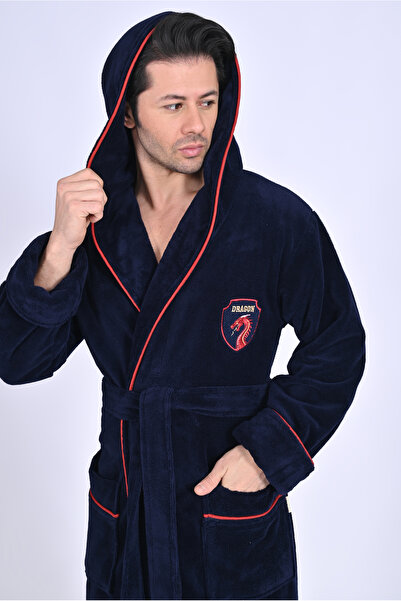 Nuşa رداء حمام من قطن الخيزران مع منشفة مطرزة