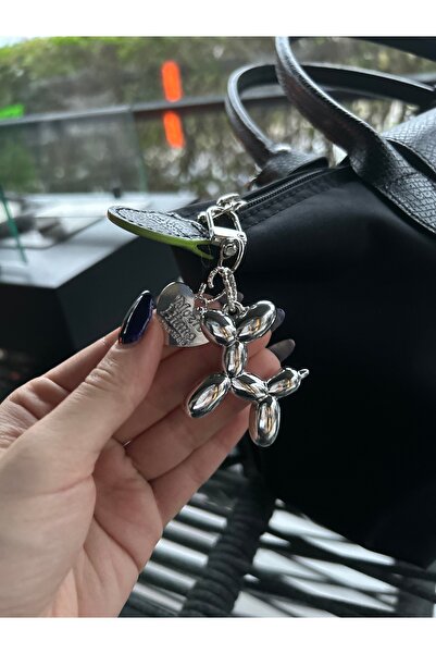 Atelier by Ece Silver Pink Balloon Dog Keychain Set Key Chain Bag Accessory