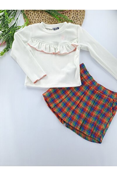 Butik Devojčice Suknja-šorts Dugačka majica sa dugim rukavima, dupli set