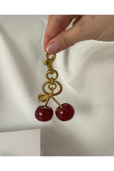 Butik TACCA Cherry/Chery Bag Charm, Custom Design Bag Accessory and Keychain