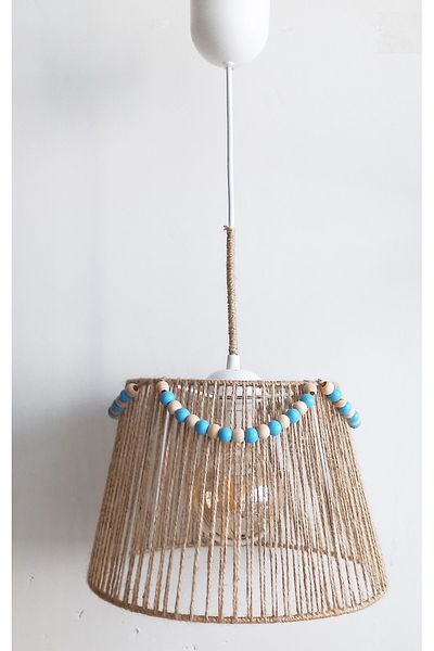C&A&B KUZEY AVİZE Wicker Rope Wrap Colorful Wooden Beaded Baby and Children's Room Chandelier Design Pendant Lamp Chandelier