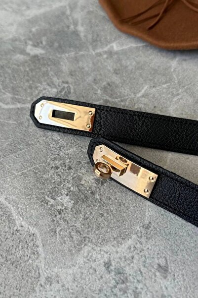 CHARM Modern And Stylish Gold Color Lock Buckle Belt