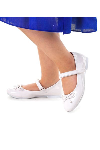 patik ayakkabı White Ballet Girl's Patent Leather White Ballet 23 April 19 May Ballet