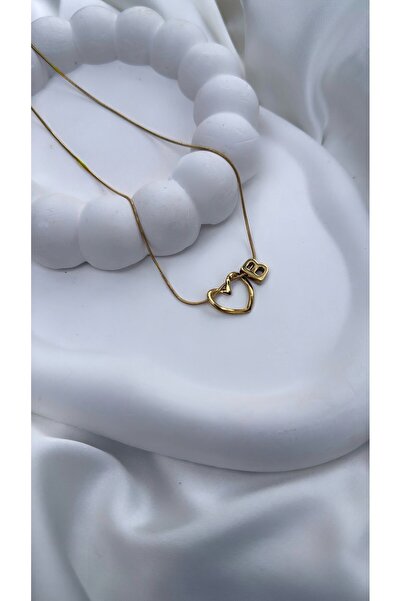 ÖNKÜTAKI Minimal Kalpli B Harfli Kolye