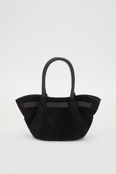 Levidor Black Belted Suede Handbag