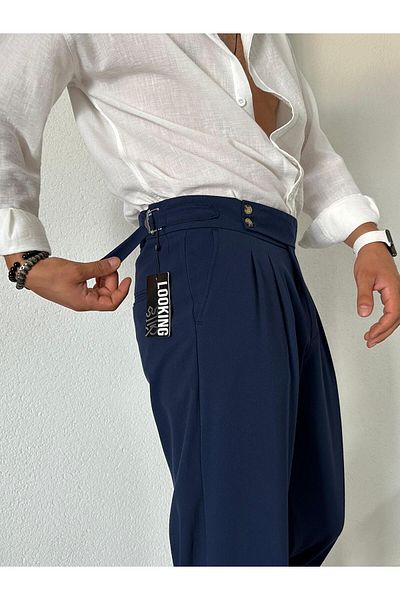 LA 1 END Baggy Fabric Pantalon - Italian Model, Buckle and Adjustable Belt