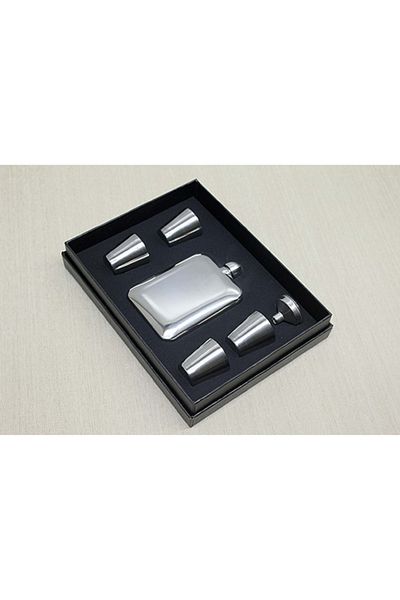 hediyeconcepti Stainless Steel Rectangular Set of 4 Water Bottles