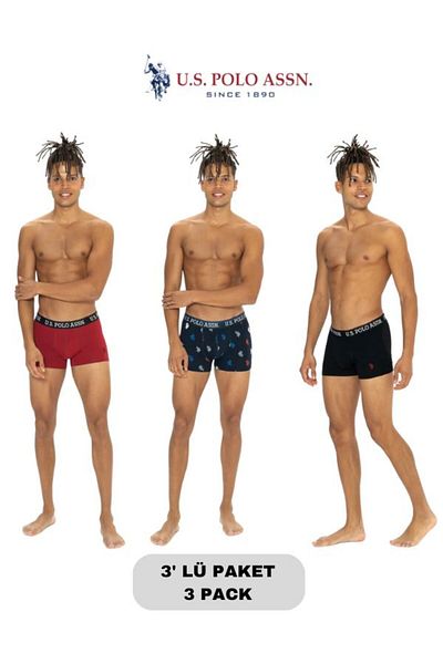 U.S. Polo Assn. Ανδρικό σετ μπόξερ 3 τεμαχίων 95% βαμβάκι 5% ελαστάνη USPA με άδεια χρήσης