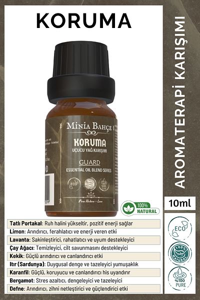 Minia Bahçe Bitki ve Sanat Atölyesi Protection (Guard) - 100% Pure and Natural, 10ml
