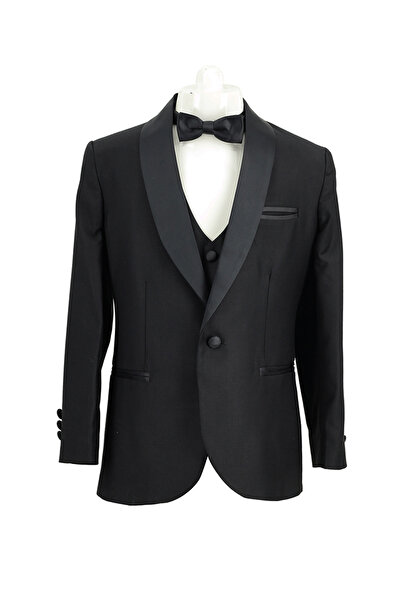 Panço Erkek Bebek Şal Yaka Siyah Smokin