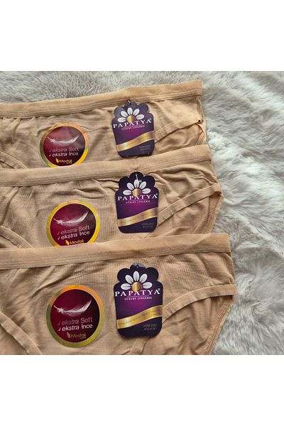 HS İÇ GİYİM Women's 3-Piece Skin Modal Slip Panties – Soft, Breathable and Comfortable Design