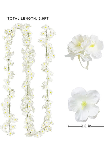 MD Aspiz Flowers Yapay Lüx Bahar Dalı Sarmaşık Japon Kiraz (182Cm) bahçe çiti oda balkon yaprak Gül akasya ortanca
