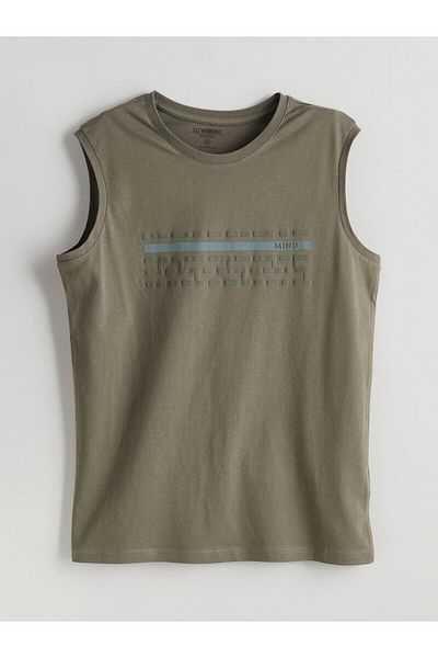 LC Waikiki Lcwaikiki Classic Crew Neck Printed Combed Cotton Men's Sleeveless T-Shirt