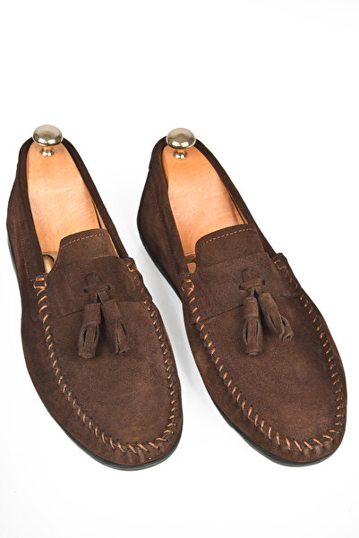 DeepSEA Men's Brown Tasseled Suede Leather Shoes 2509963