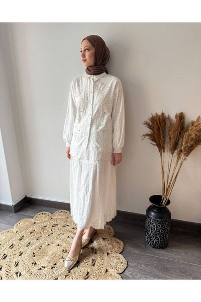 SERAH BUTİK İnci̇ and Yaş Chakimli Fisto Tunic Shirt Suit