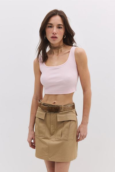 No Matter What Ribbed Halter Neck Short Sleeve Top