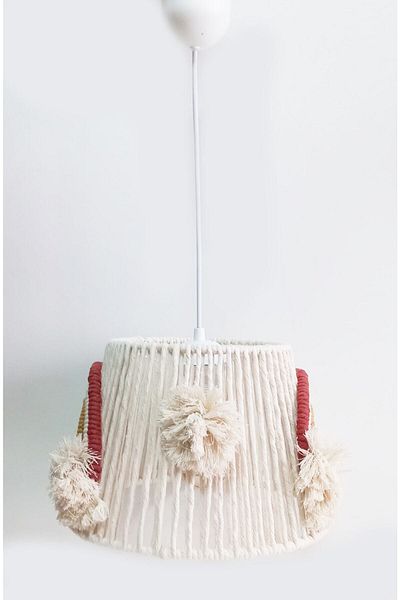 C&A&B KUZEY AVİZE Macrame Rope Wrap Rainbow Applique Handmade Pompom Baby and Children's Room Chandelier (17)