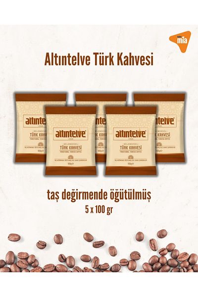 Altıntelve 5X100 g Turkish Coffee - Ground from the Stone Grinder