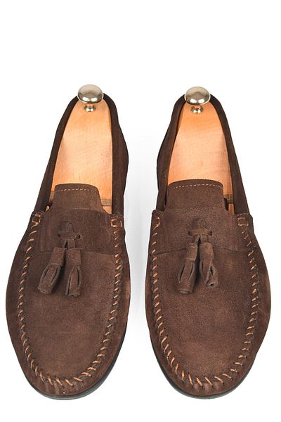 DeepSEA Men's Brown Tasseled Suede Leather Shoes 2509963