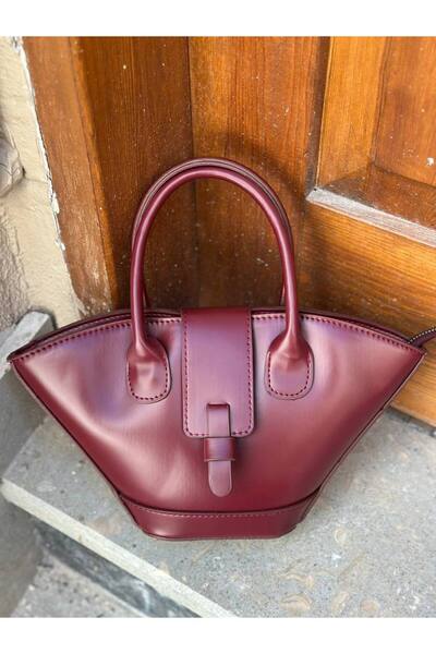 SHIKIRTI حقيبة يد وكتف نسائية بحزام طويل موديل دلو مثلث