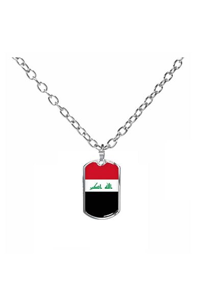 Herşey Nota Iraq Iraq Flag Men Women Necklace