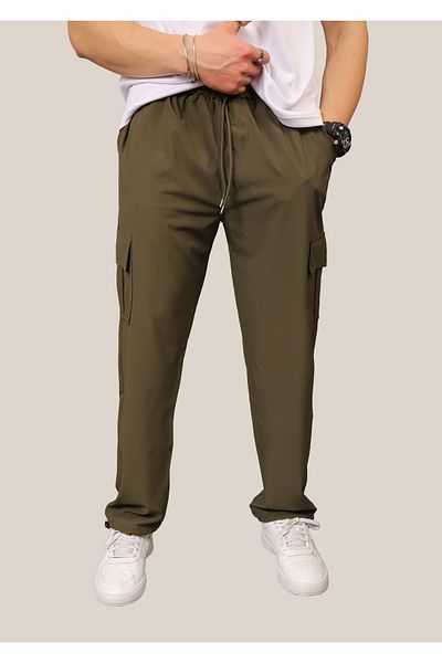 EydaMoon Parachute Fabric Baggy Commando Summer Sweatpants with Pockets and Leg Clips
