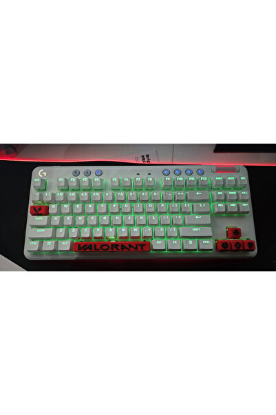 3D Craft Valorant Keycaps Mekanik Klavye Tuşu - 6 Adet - Kırmızı