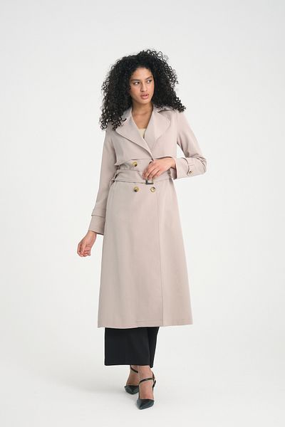 Nihle Soydan Water Repellent Wrinkle Free Flexible Unlined Trench Coat μεσαίου μήκους Sand Beige 7522
