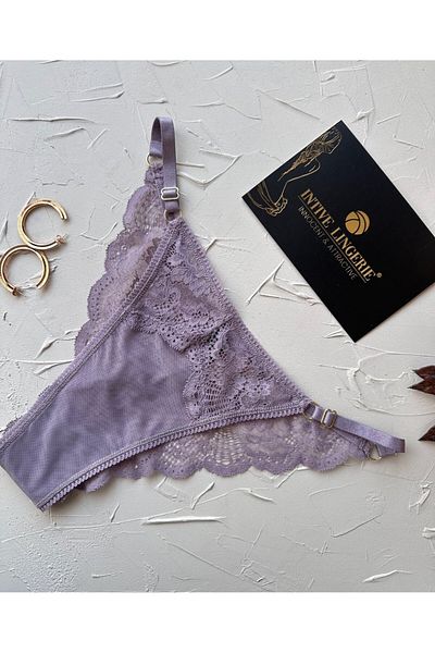 İntive Lingerie Ultra Flexible Transparent Adjustment Possibility User-Friendly Basic Design Thong (Lilac-Beige-Black)