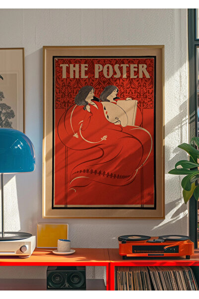 Taranist Poster - Kırmızı Kadın Vintage Poster Sanatsal Sergi Afişi