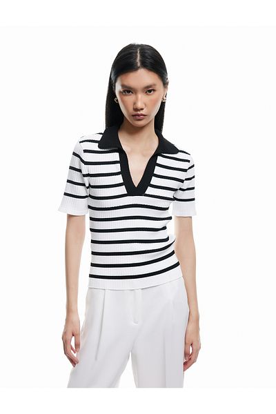 Koton Short Sleeve Polo Neck Knitwear Sweater