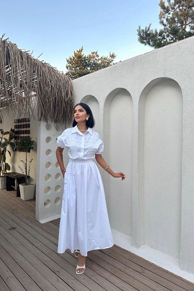 JANES Rochie albă brodata