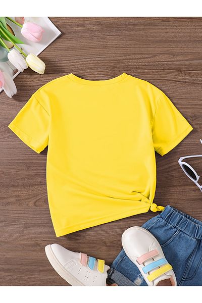 Let's Wear Тениска с кръгло деколте с принт на череши за момичета