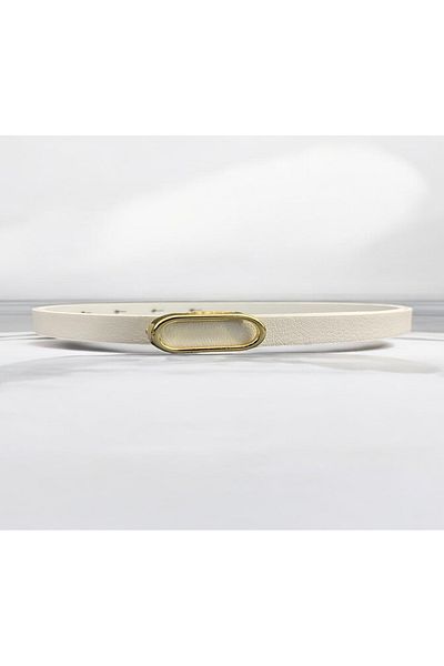 Dolce Imported Oval Gold Buckle Thin Belt, Trouser Belt, Shirt Belt, Jacket Belt