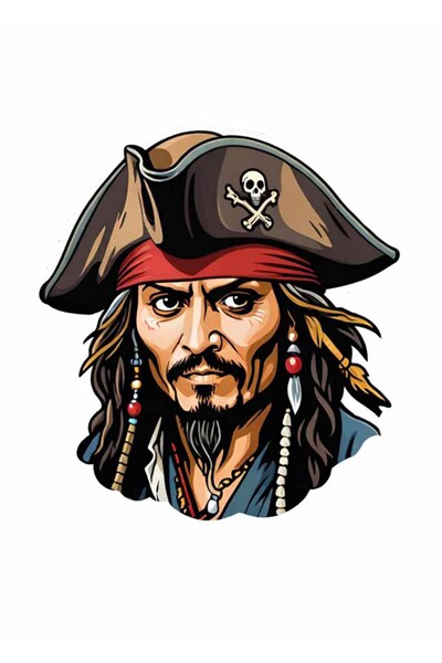 MegaSticker Autocolant pirat din Caraibe Jack Sparrow Autocolant pentru mașină, motocicletă, cască, laptop, autocolant pentru geam 13x12 cm