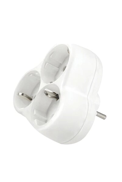 VİKO Yonca Topraklı Üçlü Grup Fiş Priz BEYAZ