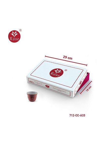 Rose CR-712-Piece Rose Porcelain Arabic Coffee Cup Set, 12 Pieces
