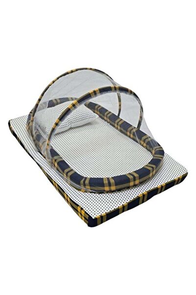 BabyCara سرير شبكي للأطفال مع مرتبة سميكة وناموسية ووسادة للرقبة، 80 سم × 48 سم