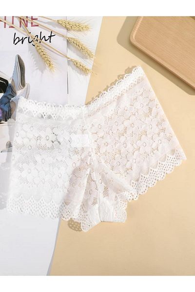 aura garden luxury jewelry Chiloți pantaloni scurți tanga cu model din dantelă albă pentru femei