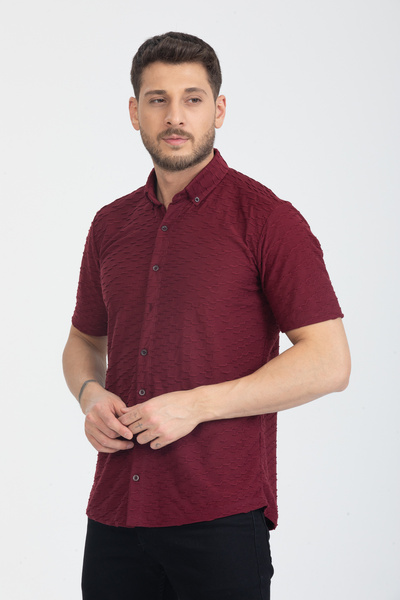 Klothy Ανδρικό κοντομάνικο καλοκαιρινό πλεκτό πουκάμισο 2600