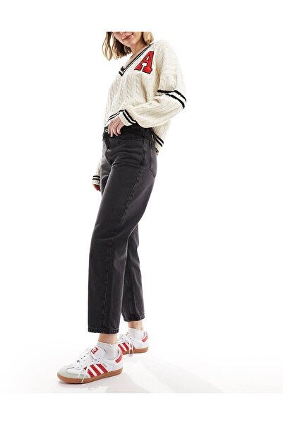 geenz manifacture Semy Koyu Kar Сірий Mom Jean Висока талія Еластичні жіночі джинси з лікра