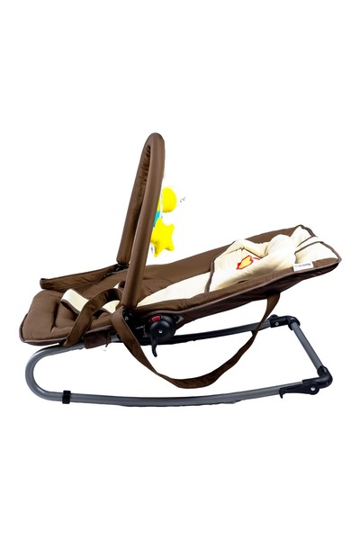 molody Adjustable Baby Bouncer – Foldable, Non-Slip, 0-6 Months, Home & Travel – Coffee Y002
