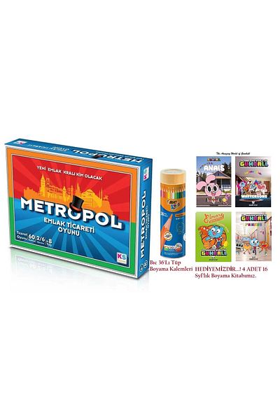 Ks Games Ks Metropol Real Estate Game 8 Ages 36 Metal Tube+Gumball Coloring Book