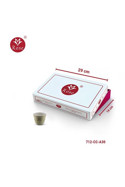 Rose CR-712-Piece Rose Porcelain Arabic Coffee Cup Set, 12 Pieces
