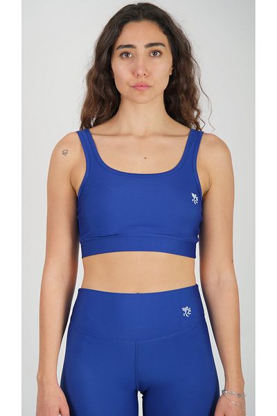 Keep Risen Thick Strap Padded Underbust Elastic Slim Fit Women's Sports Bra Navy Blue