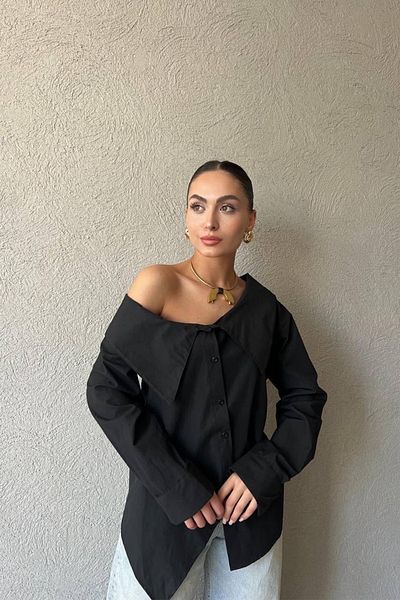 Ekim Store Cămașă din popelin cu guler răsturnat