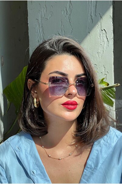 Uv400 Korumalı Kare Kristal Kesim Kadın Güneş Gözlüğü